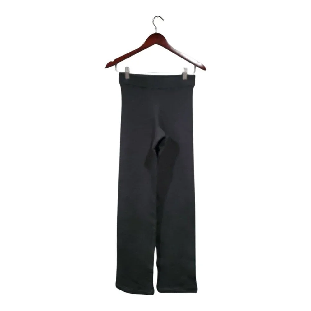 Good American Women's Straight Legged Chunky Ribbed Black Gray Leggings Size 2